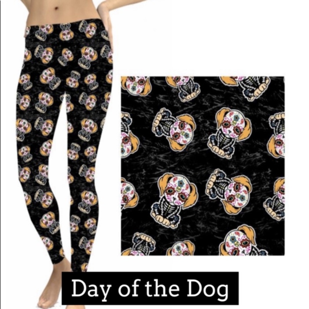 Sugar Skull Puppies Leggings TC